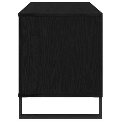 Platenkast met plank Zwart eiken 100 x 38 x 48 cm Bewerkt hout