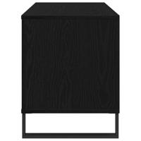 Platenkast met plank Zwart eiken 100 x 38 x 48 cm Bewerkt hout - thumbnail