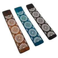 Bloem patroon Mango Hout Wierookhouder Doos voor stokjes - thumbnail