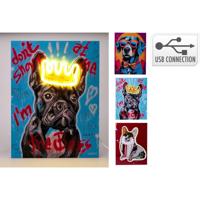 Home & Styling Schilderij neon dog 30x40cm - thumbnail