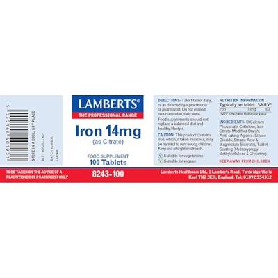 IJzer (iron) citraat 14 mg - thumbnail