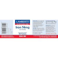 Lamberts IJzer Citraat 14mg Tabletten - thumbnail