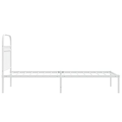 Bedframe met hoofdbord metaal wit 80x200 cm Bedframe met hoofdbord metaal wit 80x200 cm