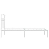 Bedframe met hoofdbord metaal wit 80x200 cm - thumbnail