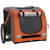 Hondenfietstrailer oxford stof en ijzer oranje en zwart - thumbnail