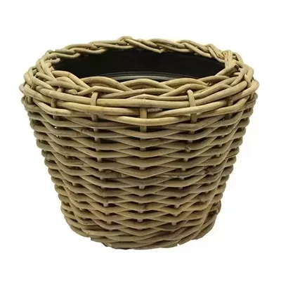 Van der Leeden Rotan Drypot grote plantenmand 57h43cm grijs