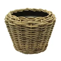 Van der Leeden Rotan Drypot grote plantenmand 57h43cm grijs - thumbnail