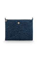 Pip Studio Pip Studio Cosmetic Flat Pouch Large Velvet Quiltey Days Blue 30x22x1cm - thumbnail