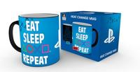 Playstation Heat Change Mug - Eat Sleep Repeat - thumbnail