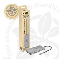 club3D CSV-1594 USB 3.1 Gen 1-hub 9 poorten Met ingebouwde netwerkaansluiting, Met ingebouwde SD-kaartlezer, Met USB-C stekker Zilver - thumbnail