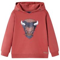 VidaXL Kindertrui met capuchon 104 roodbruin - thumbnail