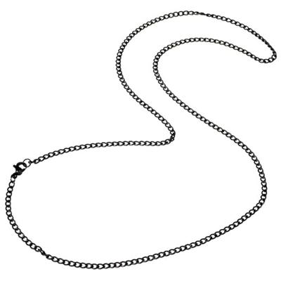 LGT Jewels Cubaanse koord ketting Zwart Gourmet Schakel 3mm-50cm LGT Jewels Cubaanse koord ketting Zwart Gourmet Schakel 3mm-50cm