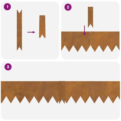 Gazonranden 50 pcs Bruin 100 x 0.5 x 15 cm Cortenstaal