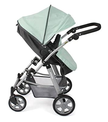 Combi-poppenwagen Nele - Melange Antraciet Mint