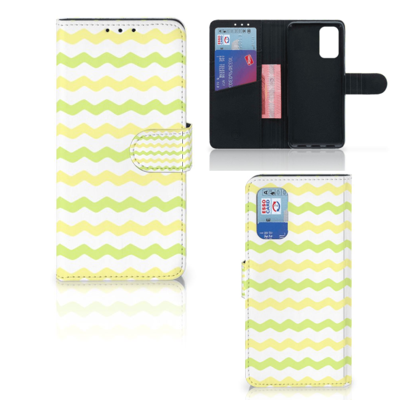 Samsung Galaxy A32 4G | Telefoon Hoesje | Waves Yellow | Portemonnee hoesje Samsung Galaxy A32 4G | Telefoon Hoesje | Waves Yellow | Portemonnee hoesje
