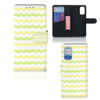Samsung Galaxy A32 4G | Telefoon Hoesje | Waves Yellow | Portemonnee hoesje - thumbnail