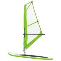 Stand Up Paddleboard opblaasbaar met zeilset groen en wit - thumbnail
