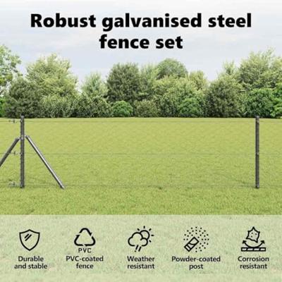 VidaXL Afrasteringspaal grijs 10 x 0,6 m (50 mm gaas) staal en pvc