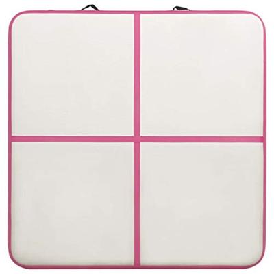 VidaXL Gymnastiekmat met pomp opblaasbaar 200x200x10 cm pvc roze