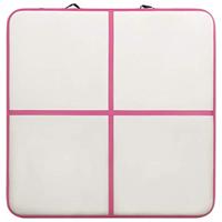 VidaXL Gymnastiekmat met pomp opblaasbaar 200x200x10 cm pvc roze - thumbnail