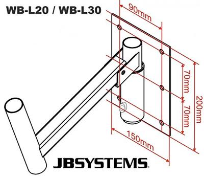 JB Systems WB-L20 Muurbeugel tot 40 kg