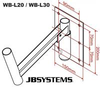 JB Systems WB-L20 Muurbeugel tot 40 kg - thumbnail