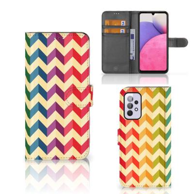 Samsung Galaxy A33 5G | Telefoon Hoesje | Zigzag Multi Color | Portemonnee hoesje Samsung Galaxy A33 5G | Telefoon Hoesje | Zigzag Multi Color | Portemonnee hoesje