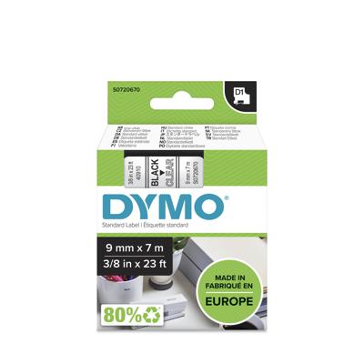Labeltape dymo labelmanager d1 polyester 9mm trns | 5 stuks Labeltape dymo labelmanager d1 polyester 9mm trns | 5 stuks