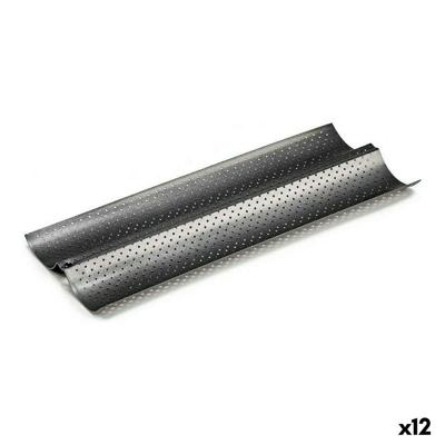 Stokbroodmal Kinvara Donker grijs Metaal Koolstofstaal 16 x 2,5 x 38 cm Brood (12 Stuks)