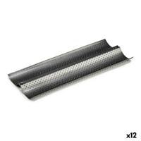Stokbroodmal Kinvara Donker grijs Metaal Koolstofstaal 16 x 2,5 x 38 cm Brood (12 Stuks) - thumbnail