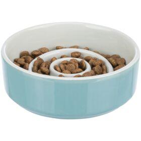 TRIXIE VOERBAK SLOWFEEDING KERAMIEK GRIJS / BLAUW 17X17 CM 900 ML TRIXIE VOERBAK SLOWFEEDING KERAMIEK GRIJS / BLAUW 17X17 CM 900 ML