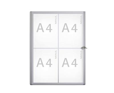 Binnenvitrine wand MAULextraslim whiteboard 4xA4 met slot Binnenvitrine wand MAULextraslim whiteboard 4xA4 met slot