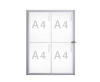 Binnenvitrine wand MAULextraslim whiteboard 4xA4 met slot - thumbnail