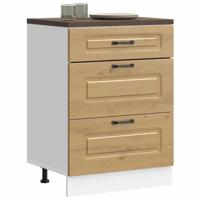 Keuken onderkast Kalmar bewerkt hout artisanaal eikenkleur - thumbnail