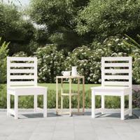 Tuinstoelen 2 st 50x48x91,5 cm massief grenenhout wit - thumbnail