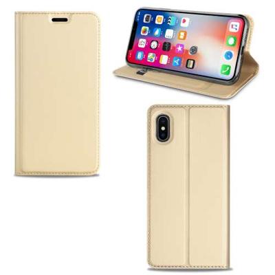 Apple iPhone Xs Max Hoesje Goud met Pashouder Apple iPhone Xs Max Hoesje Goud met Pashouder