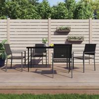 Tuinstoelen 4 st 54x62,5x89 cm poly rattan zwart - thumbnail