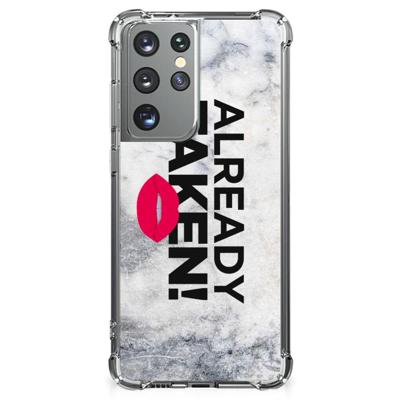 Samsung Galaxy S21 Ultra Telefoonhoesje met tekst Already Taken White Samsung Galaxy S21 Ultra Telefoonhoesje met tekst Already Taken White