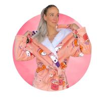 Sushi badjas met capuchon - luxe gevoerd-l/xl - thumbnail