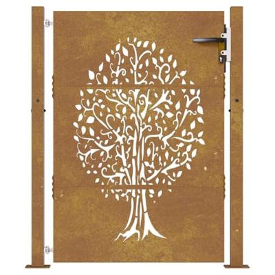 VidaXL Poort 105x155 cm boomontwerp cortenstaal
