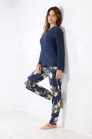 Blauwe premium katoen-modal pyjama Hajo - thumbnail