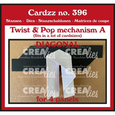 Crealies • snijmal twist & pop a diagonaal voor 4 panelen