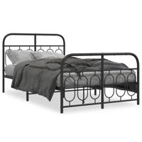 Bedframe met hoofd- en voeteneinde metaal zwart 120x200 cm - thumbnail