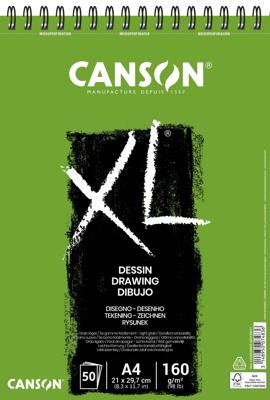 Tekenpapier canson xl drawing 50vel 160gr a4 wit | 5 stuks