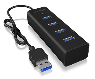 ICY BOX 4 Poorten Hub USB 3.0 Zwart - [IB-HUB1409-U3]