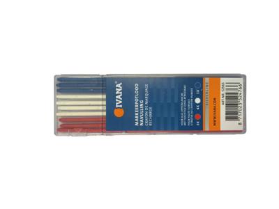 Ivana markeerpotlood navulling - wit [4st] - blauw [3st] - rood [3st]