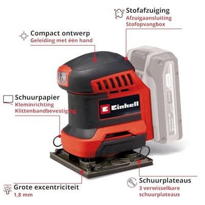 Einhell Power X-Change TE-OS 18/113 3X Li - Solo 4460730 Accu-deltaschuurmachine Zonder accu, Zonder lader, Incl. tas, Incl. accessoires 18 V Aantal Einhell Power X-Change TE-OS 18/113 3X Li - Solo 4460730 Accu-deltaschuurmachine Zonder accu, Zonder lader, Incl. tas, Incl. accessoires 18 V Aantal