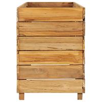 Plantenbak verhoogd 150x40x55 cm gerecycled teakhout en staal - thumbnail