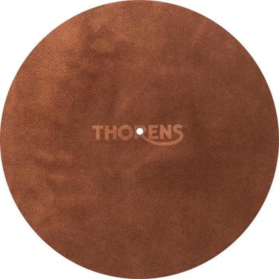Thorens Leather turntable mat bruin/ cognac Thorens Leather turntable mat bruin/ cognac