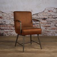 Sohome Eetkamerstoel 'Helmut' met armleuning, kleur cognac - thumbnail